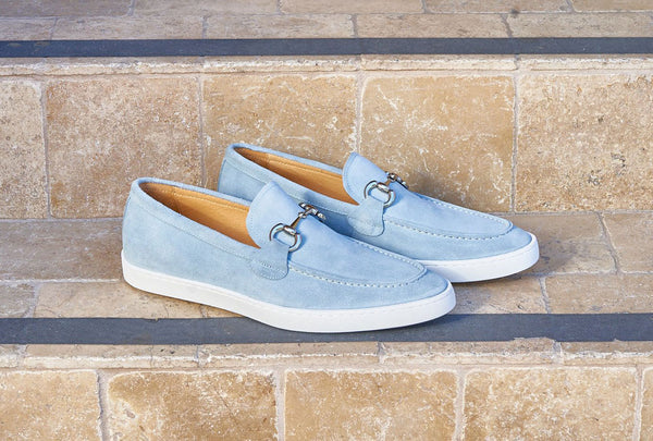 Maurice Suede Horsebit Loafer - Sky Blue