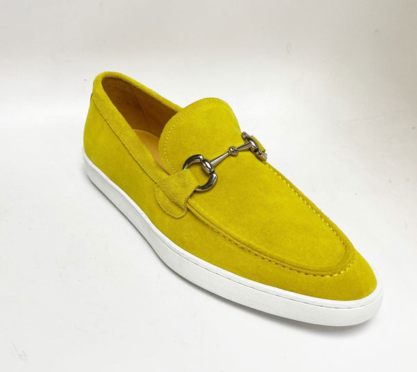 C&E Shoes Suede Horsebit Sneaker - Yellow