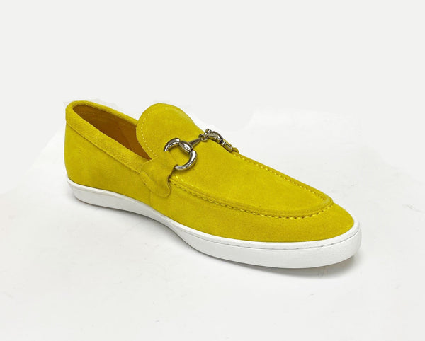 C&E Shoes Suede Horsebit Sneaker - Yellow