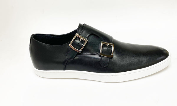 Maurice Calfskin Monkstrap Shoe - Black