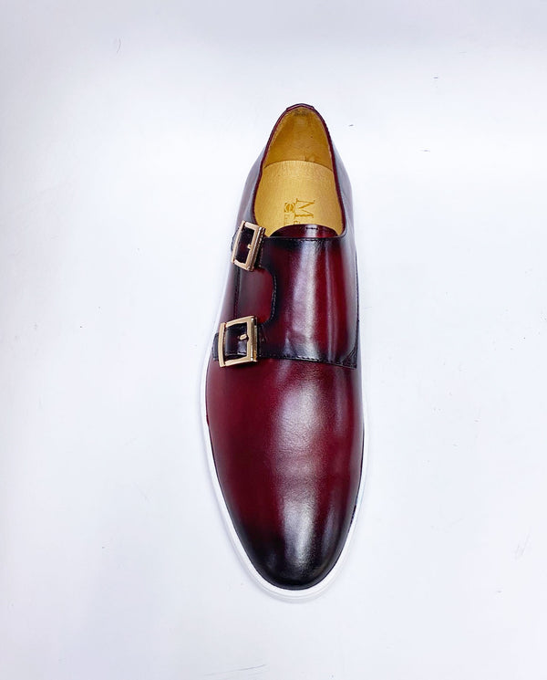 Maurice Calfskin Monkstrap Shoe - Burgundy