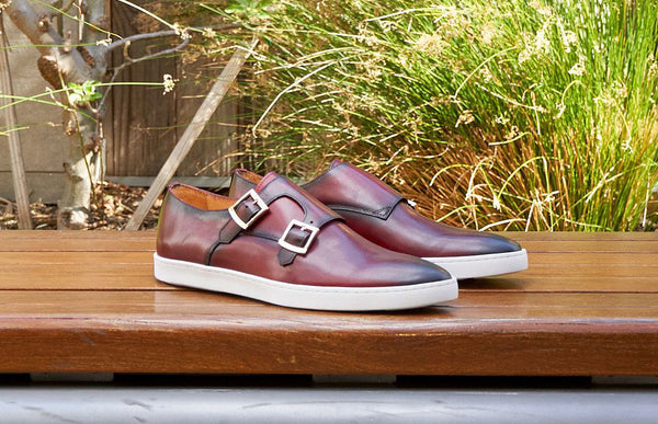 Maurice Calfskin Monkstrap Shoe - Burgundy