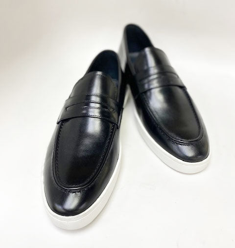 C&E Shoes Calfskin Slip-On Loafer - Black