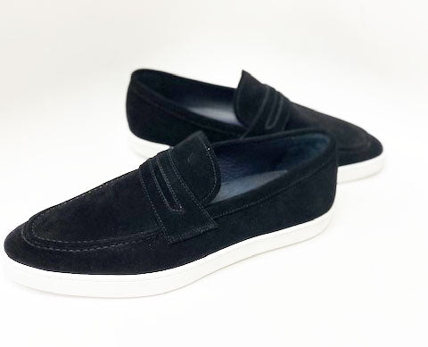 C&E Shoes Suede Slip-On Loafer - Black