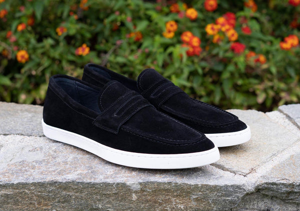 C&E Shoes Suede Slip-On Loafer - Black