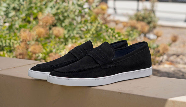 C&E Shoes Suede Slip-On Loafer - Black