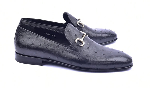 Corrente Ostrich Loafer - Black