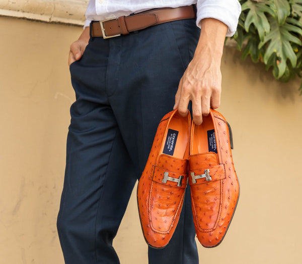 Corrente Ostrich Loafer - Brandy