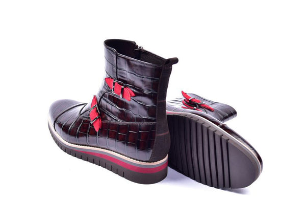 Corrente Crocodile Calfskin Boot - Black