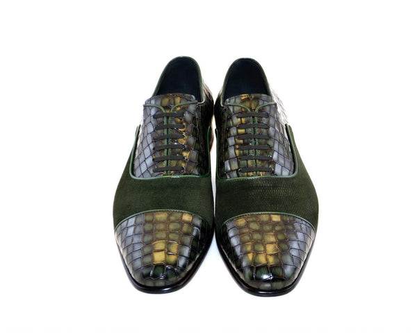 Corrente Calfskin Suede Oxford - Green