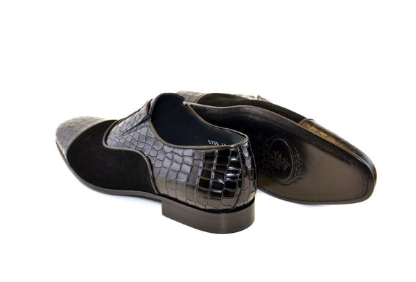 Corrente Calfskin Suede Oxford - Black