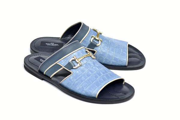 Corrente Calfskin Sandal - Blue