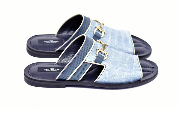 Corrente Calfskin Sandal - Blue