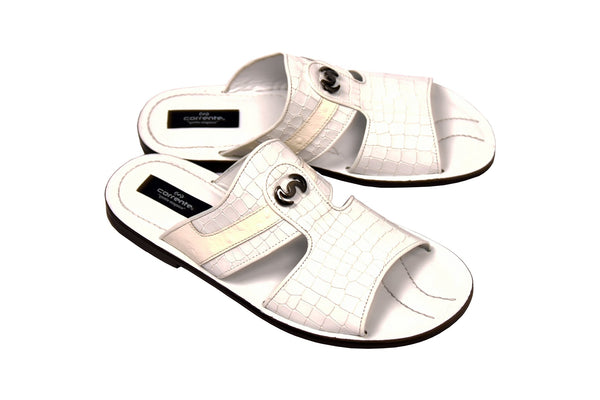 Corrente Calfskin Sandal - White