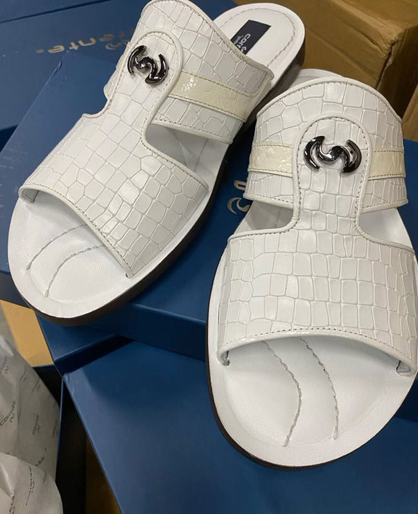 Corrente Calfskin Sandal - White
