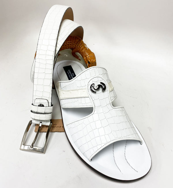 Corrente Calfskin Sandal - White