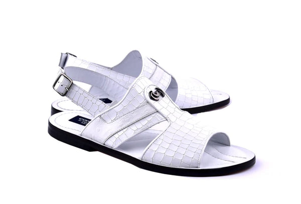 Corrente Calfskin Sandal - White