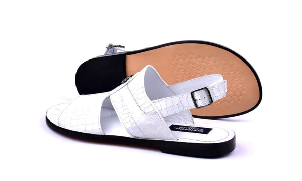 Corrente Calfskin Sandal - White
