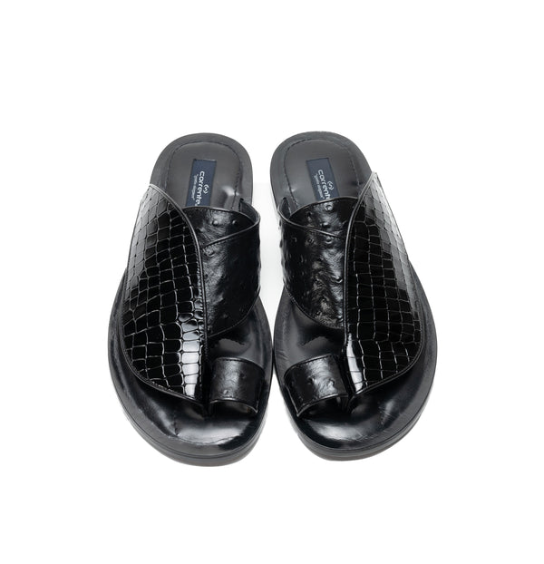 Corrente Printed Calfskin Sandal - Black