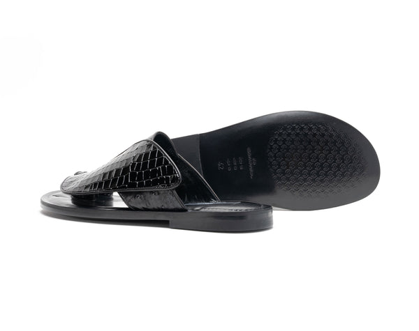 Corrente Printed Calfskin Sandal - Black