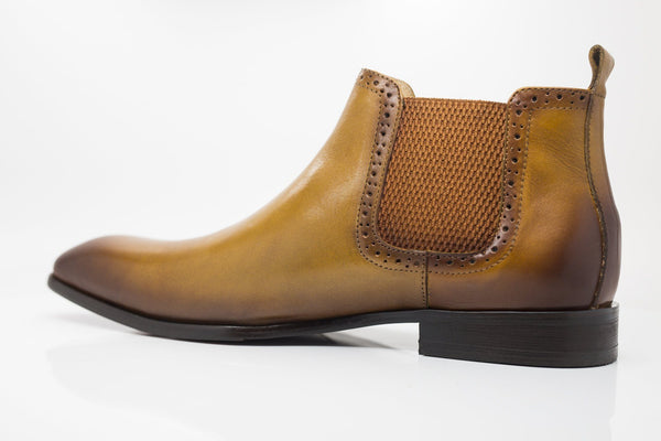 C&E Shoes Calfskin Boot - Cognac