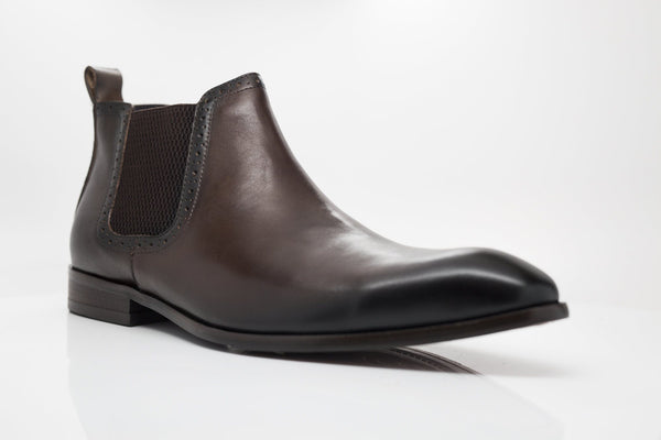 C&E Shoes Boot Calfskin Shoes - Chestnut