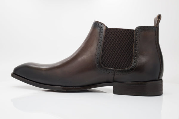 C&E Shoes Boot Calfskin Shoes - Chestnut