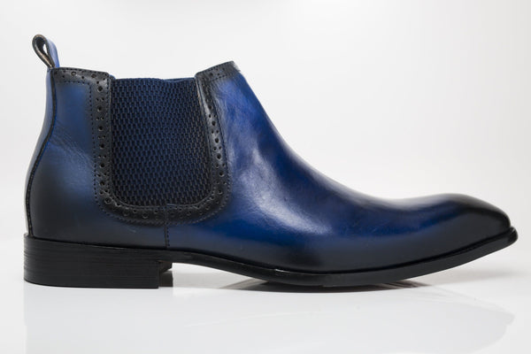 C&E Shoes Calfskin Boot - Navy