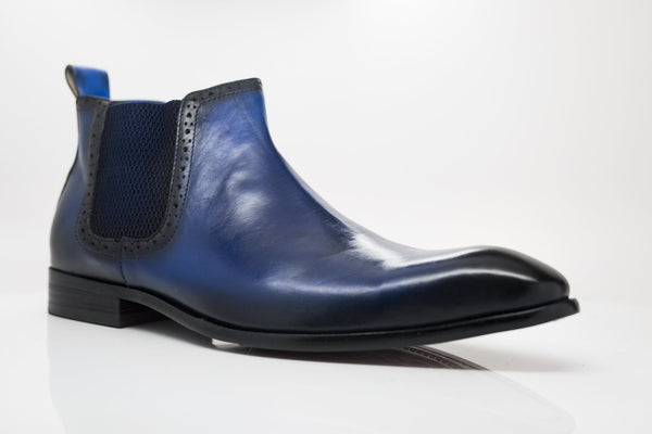 C&E Shoes Calfskin Boot - Navy