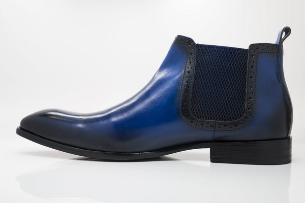 C&E Shoes Calfskin Boot - Navy