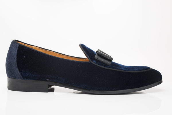 Carrucci Velvet Loafer - Navy