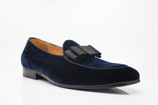 Carrucci Velvet Loafer - Navy