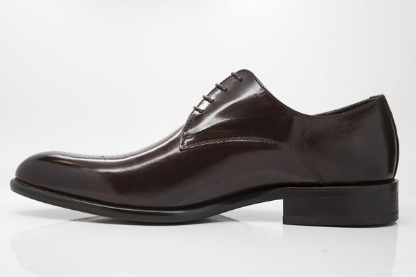 Carrucci Burnished Calfskin Oxford - Chestnut
