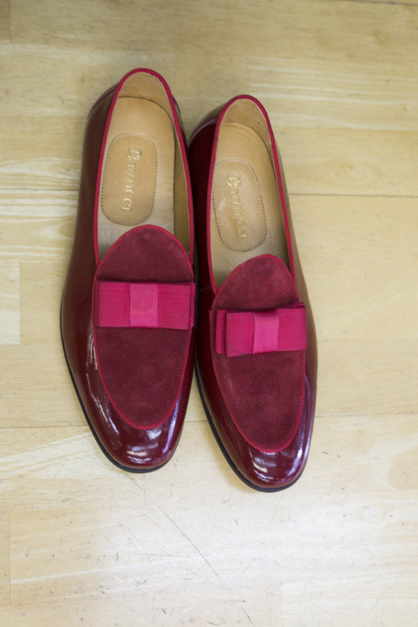 C&E Shoes Leather Suede Loafer - Red