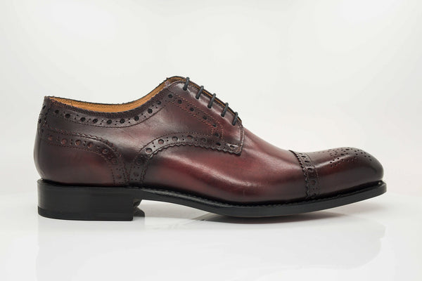 Ugo Vasare Burnished Calfskin Oxford - Burgundy