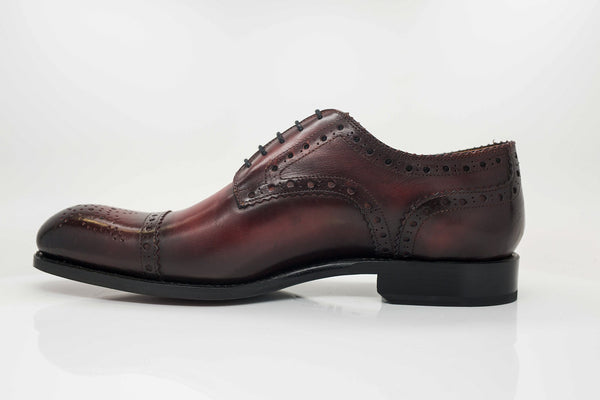 Ugo Vasare Burnished Calfskin Oxford - Burgundy