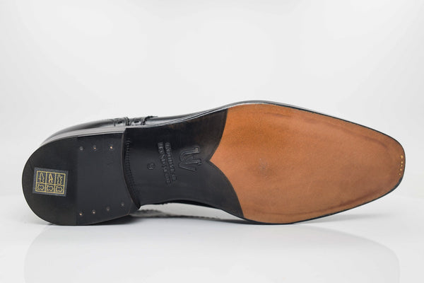 Ugo Vasare Burnished Calfskin Oxford - Black