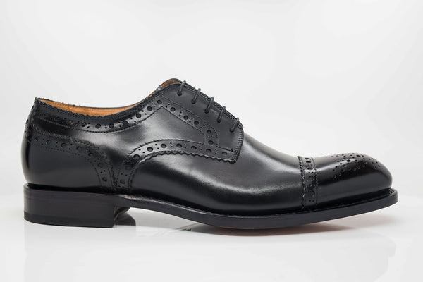Ugo Vasare Burnished Calfskin Oxford - Black