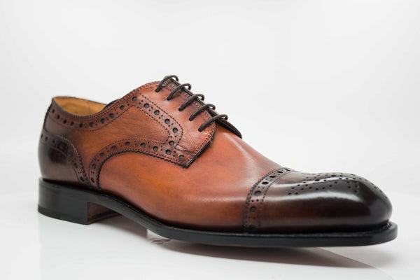 Ugo Vasare Burnished Calfskin Oxford - Caramel