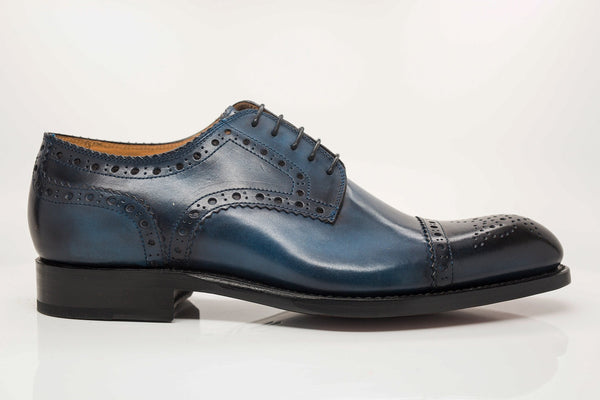 Ugo Vasare Burnished Calfskin Oxford - Blue