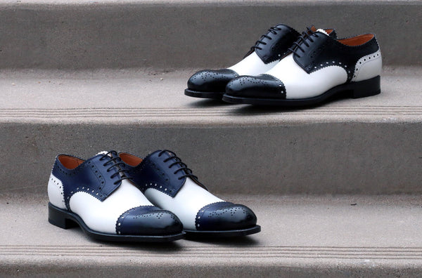 Ugo Vasare Blucher Oxford Calfskin - Black/White