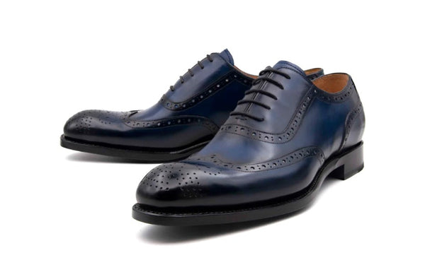 Ugo Vasare Calfskin Wingtip Oxford - Navy