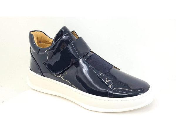 Carrucci High Top Calfskin Sneaker - Navy