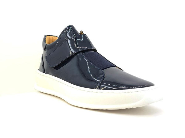Carrucci High Top Calfskin Sneaker - Navy