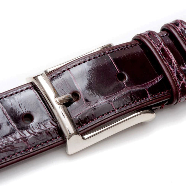 Mezlan Alligator Belt - Burgundy
