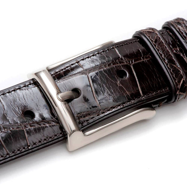 Mezlan Alligator Belt - Dark/Brown