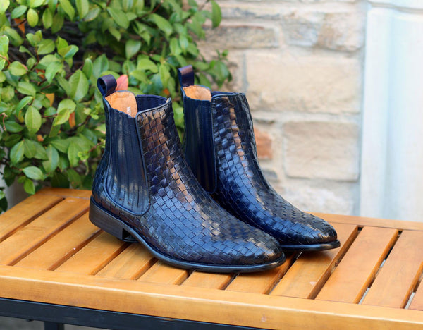 C&E Shoes Woven Boot - Blue