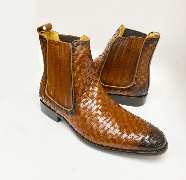 C&E Shoes Calfskin Boot - Cognac