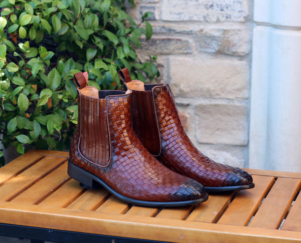 C&E Shoes Calfskin Boot - Cognac