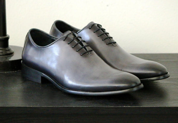 Carrucci Burnished Calfskin Belt - Grey